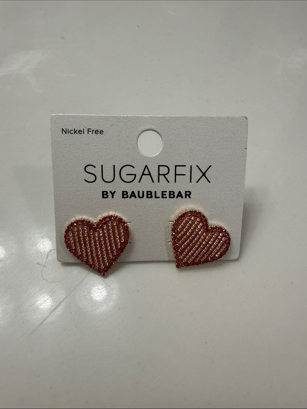Pink Heart Stud Earrings